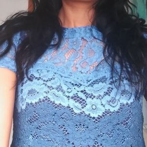 Blue lace dress